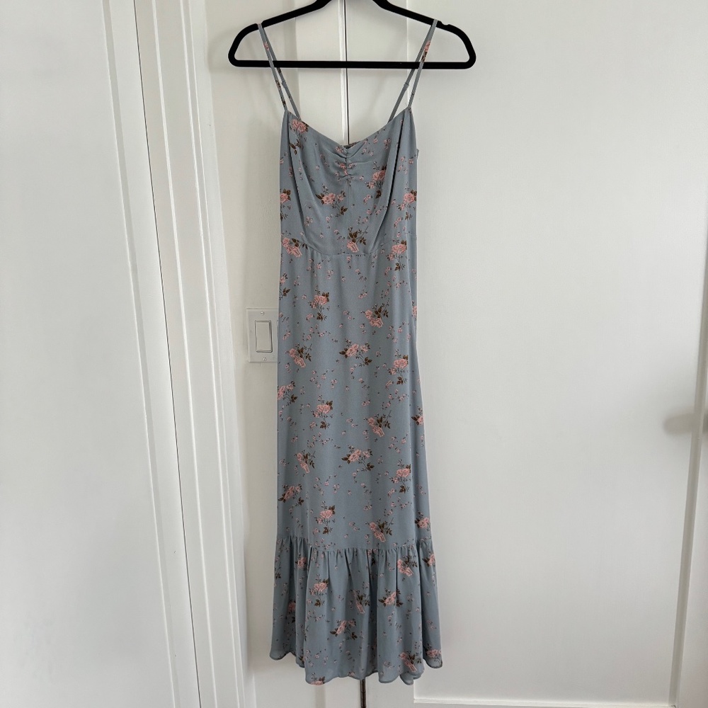 Reformation Emersyn Dress in Dusty Blue Floral | Size 2 (worn once!)